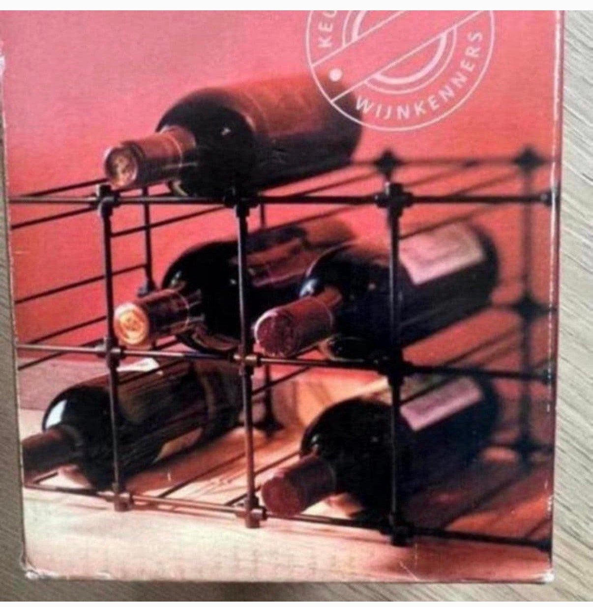 Vintage Modulair Wijnrek (Bijenkorf) Voor 12 flessen, Ophalen of Verzenden, Nieuw, Metaal, 5 tot 15 flessen