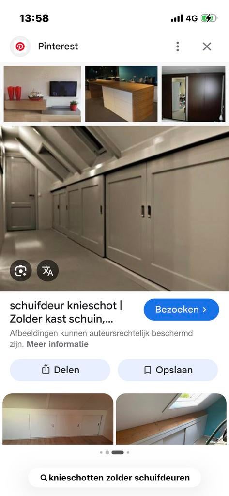 Knieschotten met schuifdeuren, 80 tot 100 cm, Binnendeur, Minder dan 200 cm, Ophalen of Verzenden