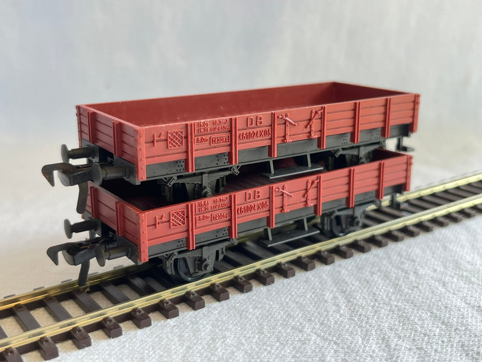2x Fleischmann 5011 DB lageboordwagons H0, Gebruikt, Gelijkstroom, Fleischmann, Wagon