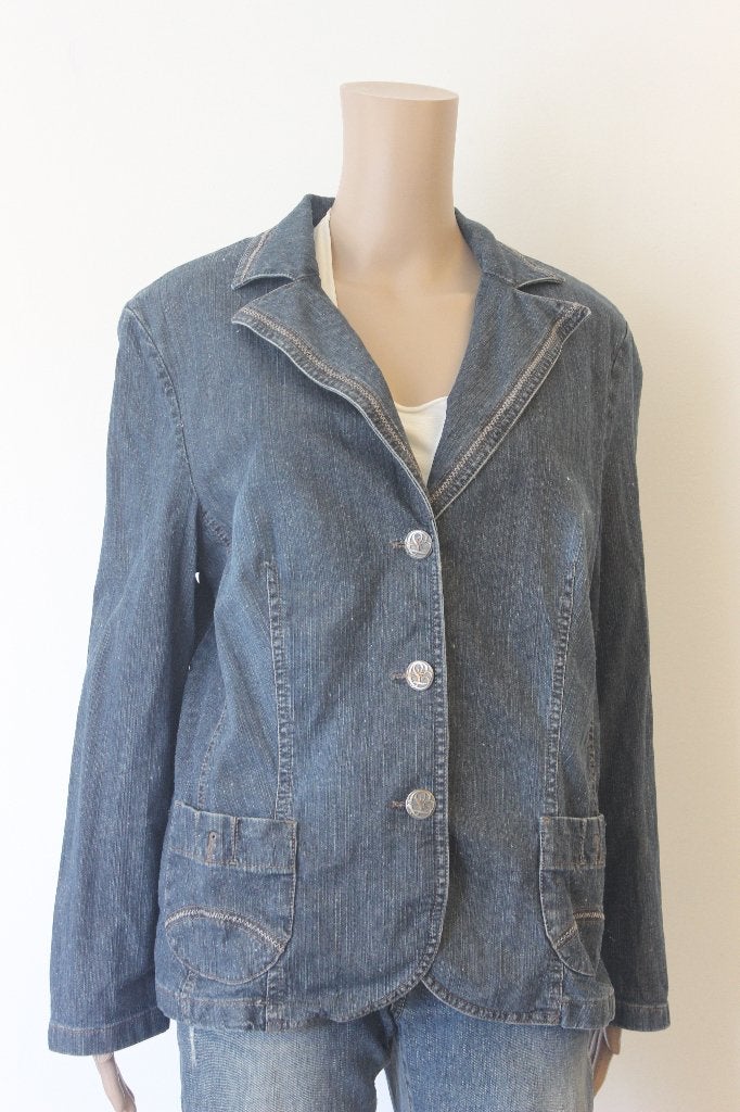 Gerry Weber spijkercolbert maat 44, Blauw, ., Maat 42/44 (L), Ophalen of Verzenden