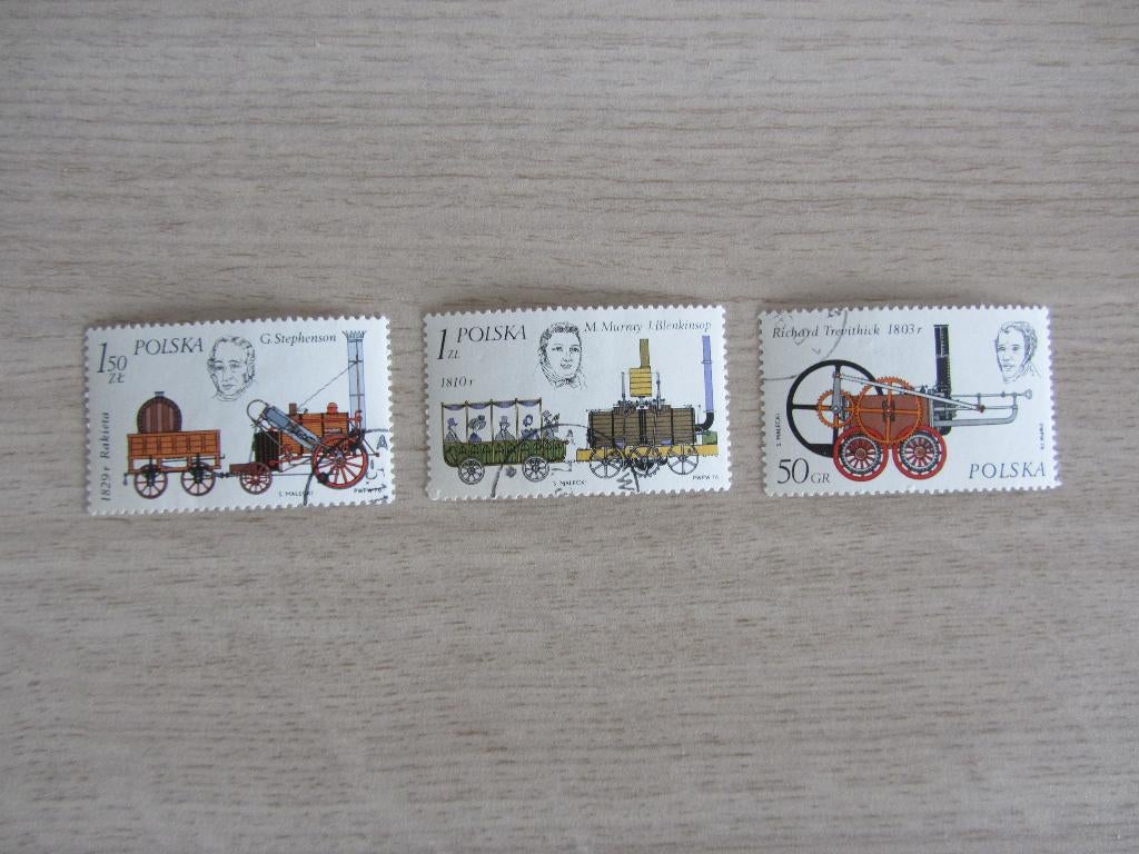 Polska 1976 Steam Locomotives Postzegels, Postzegels en Munten, Ophalen of Verzenden, Gestempeld, Treinen