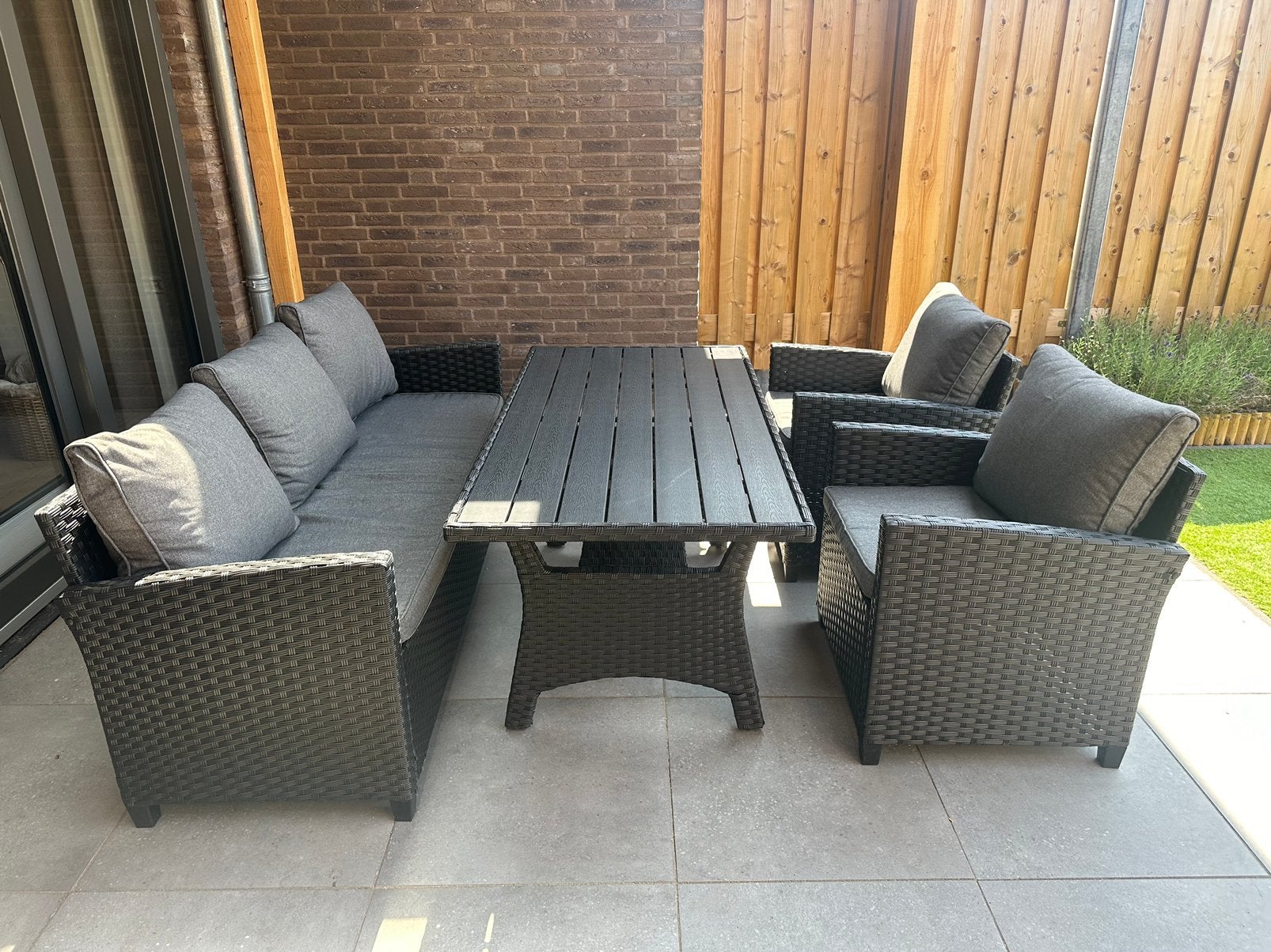 Dining loungeset, Tuin en Terras, Ophalen, 5 zitplaatsen, Bank, Zo goed als nieuw