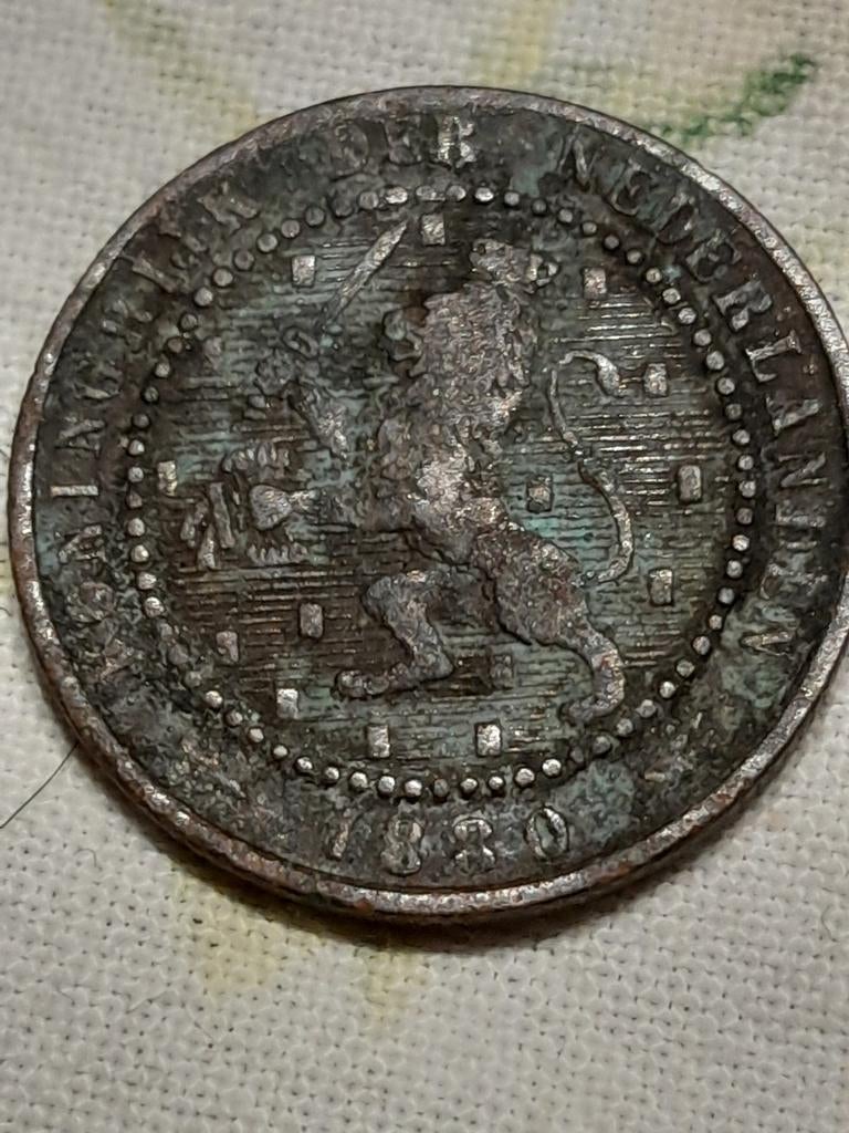Zeldzame 1 Cent 1880 Koning Willem III Munt, Ophalen of Verzenden, Koning Willem III, 1 cent, Losse munt