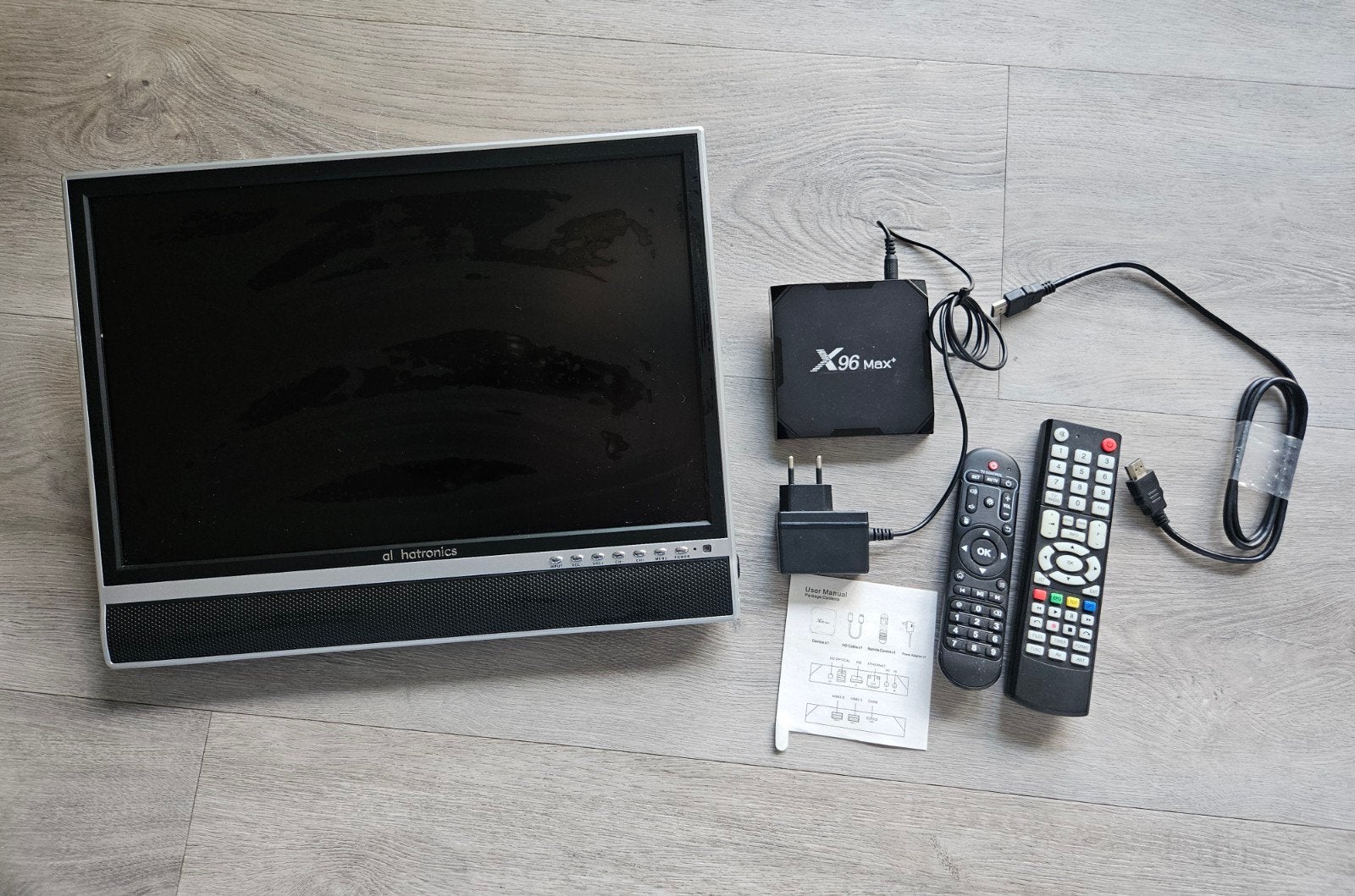 Alphatronics M-17 TV met X96 Max Android TV Box, 50 Hz, Zo goed als nieuw, 40 tot 60 cm, Smart TV