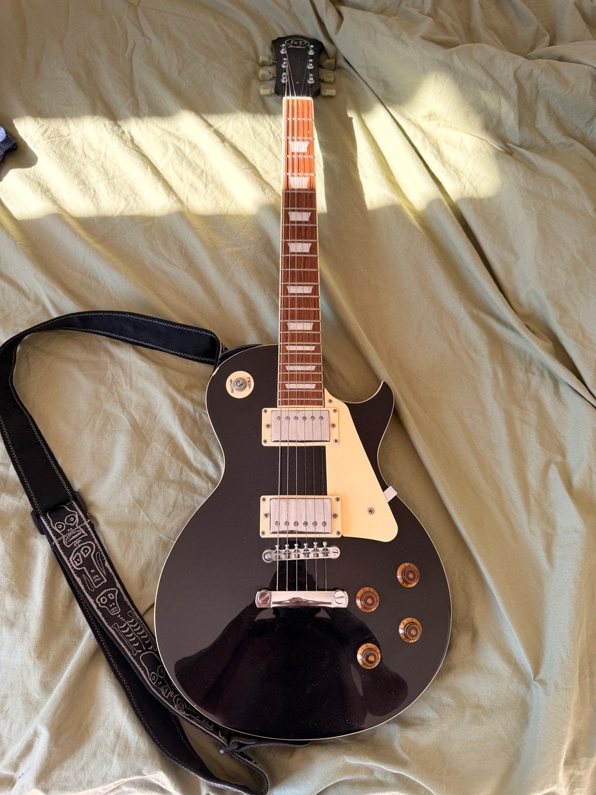 J&D Brothers Les Paul-style electric guitar, Gebruikt, Epiphone, Met versterker, Ophalen of Verzenden