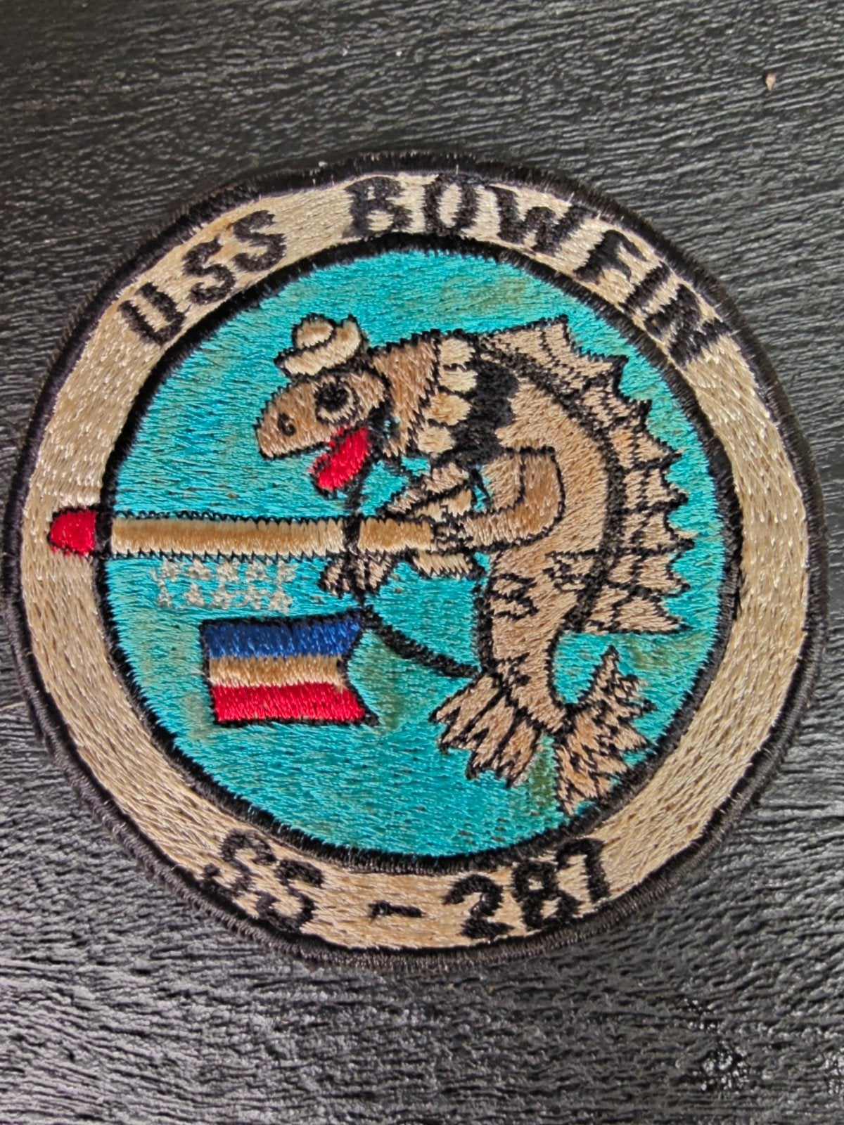 WW 2 US Navy Submarine Patch remake jaren 80 USS Bowfin SS 2, Ophalen of Verzenden, Marine, Amerika, Embleem of Badge