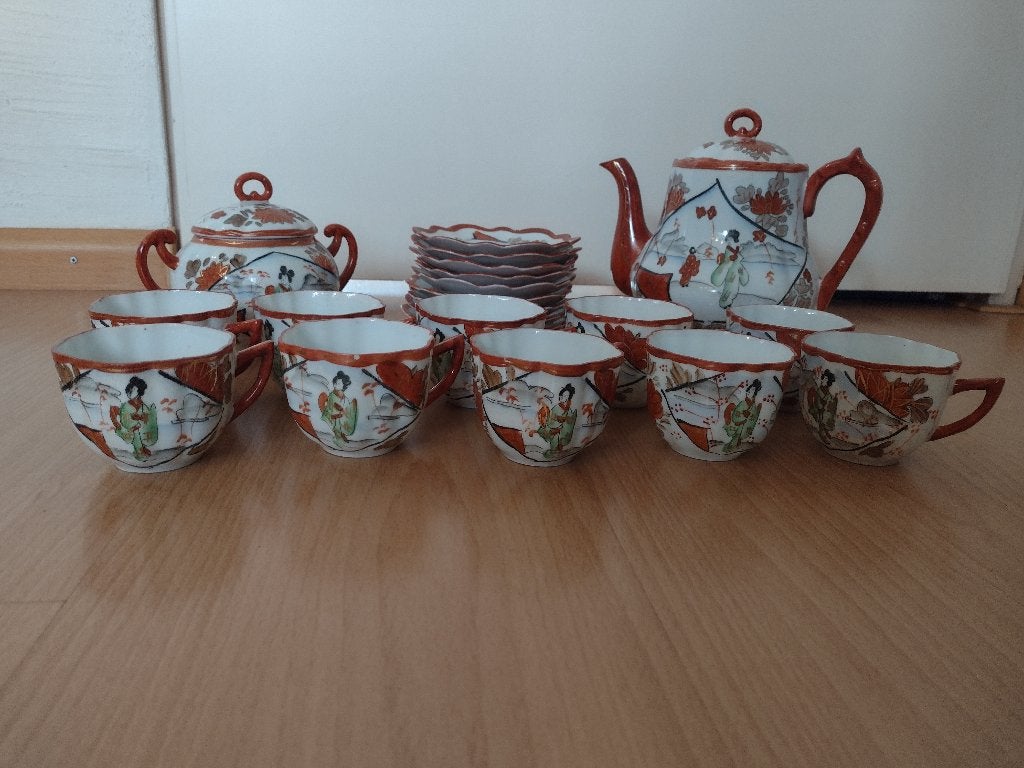 Japans theeservies, Aziatisch, Gebruikt, Ophalen of Verzenden, Kop(pen) en/of Schotel(s)