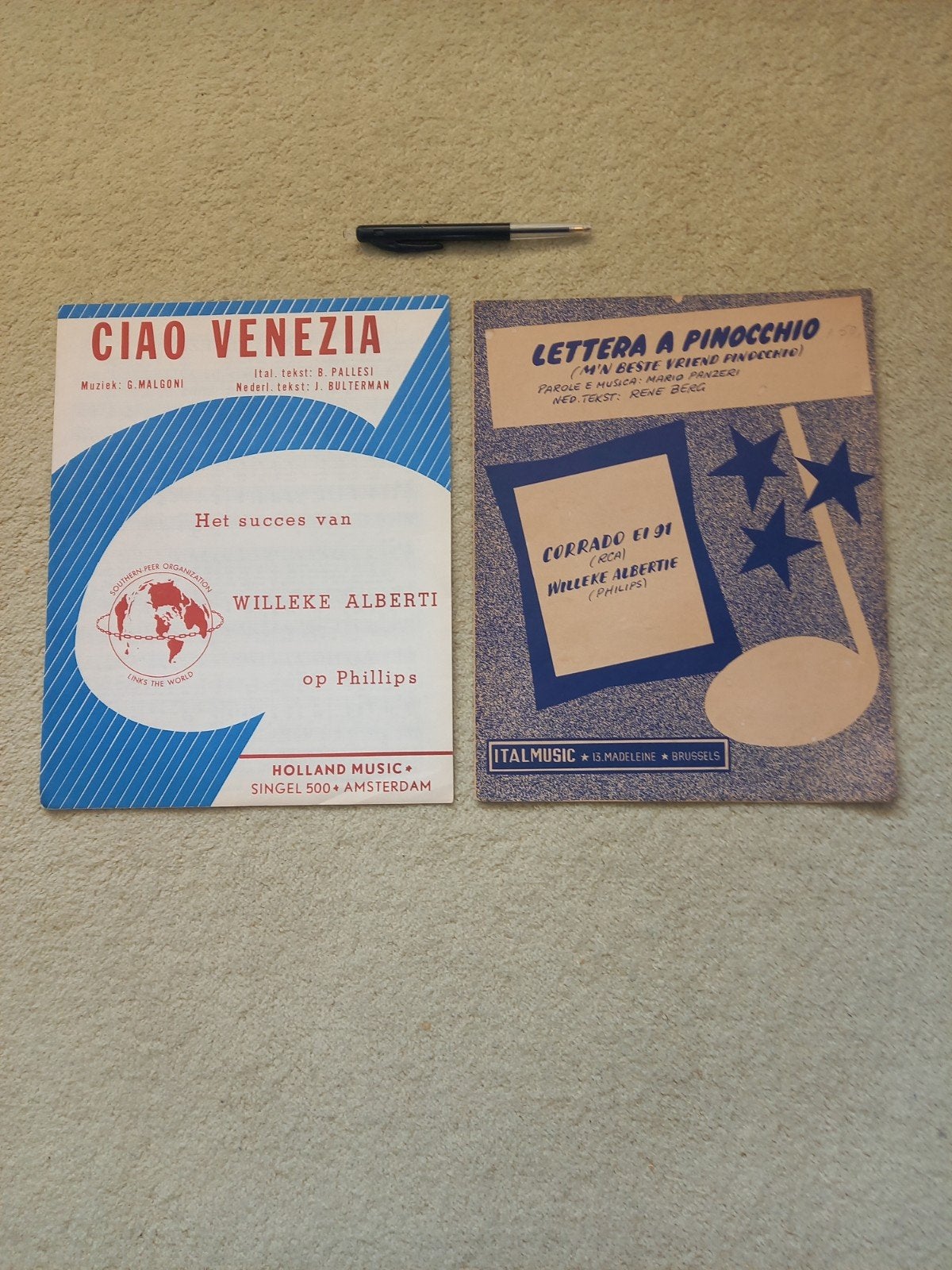 2 bladmuziek WILLEKE ALBERTI (1959 / 1962), Verzenden, Foto of Kaart