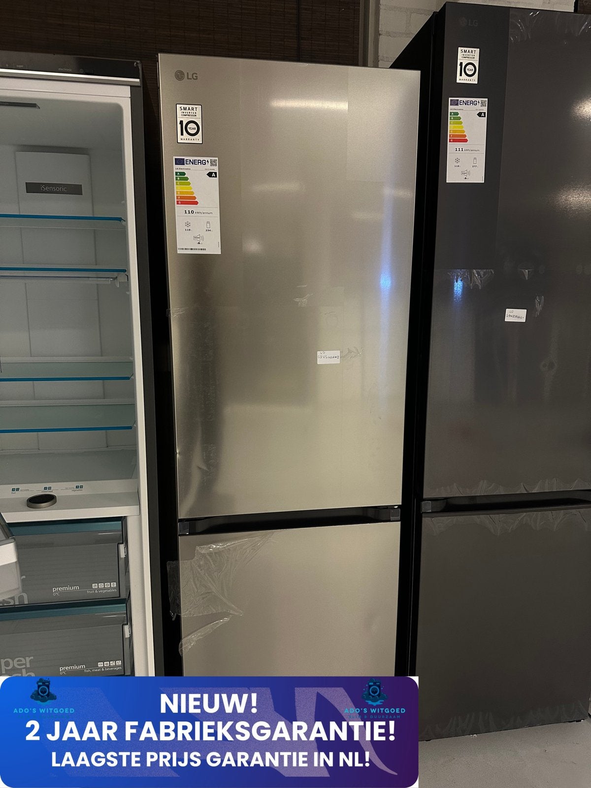 LG Total NoFrost KOELVRIESCOMBINATIE DoorCooling+ A, 200 liter of meer, Info@adoswitgoed.nl, Nieuw, LG