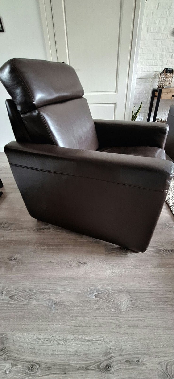 leren bankstel, Huis en Inrichting, Ophalen, Gebruikt, 150 tot 200 cm, Rechte bank