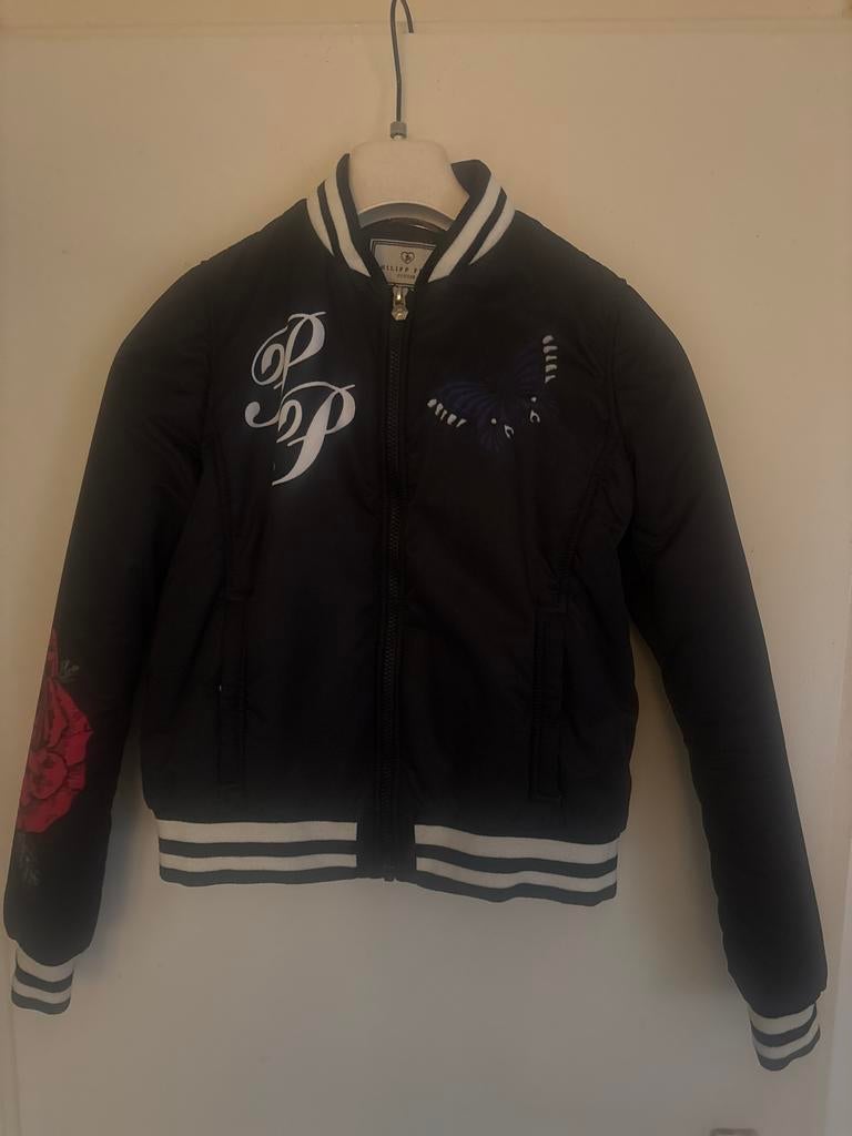 Philipp Plein Bomberjack met Tijger en Rozen - Maat 36 (S), Ophalen of Verzenden, Zo goed als nieuw, Maat 36 (S), Zwart