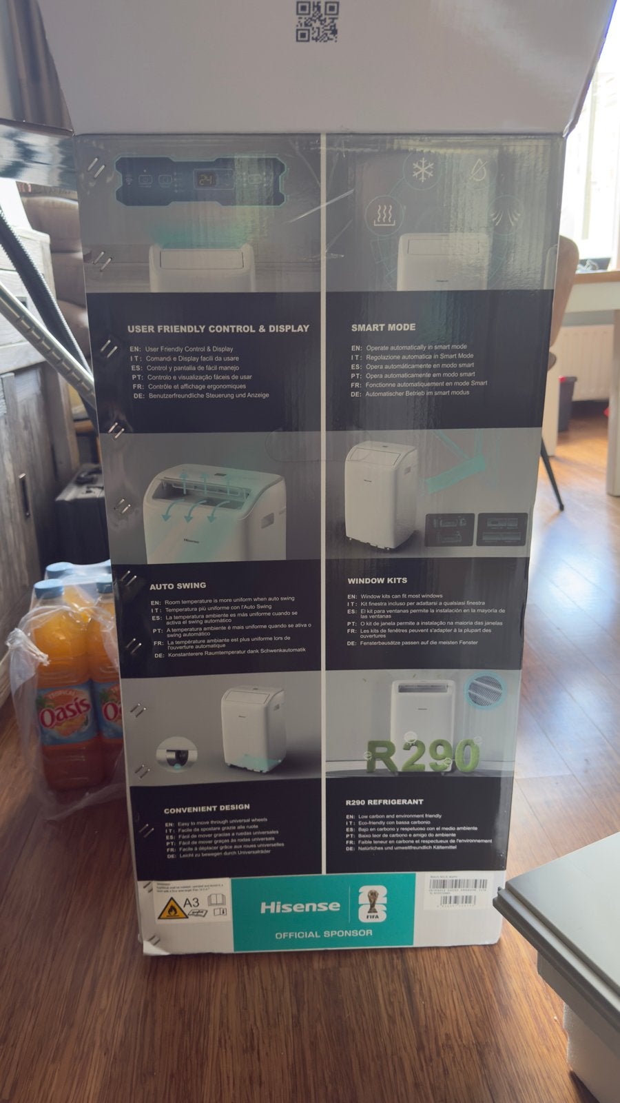 Hisense Mobiele Airco - Nieuw in doos, Ophalen, Minder dan 60 m³, Nieuw, 3 snelheden of meer
