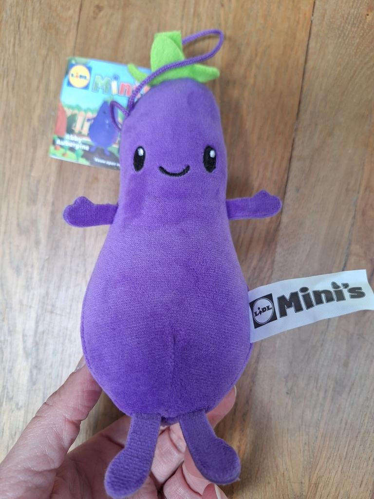 Lidl Minis aubergine knuffel - Nieuw, Lidl, Ophalen of Verzenden