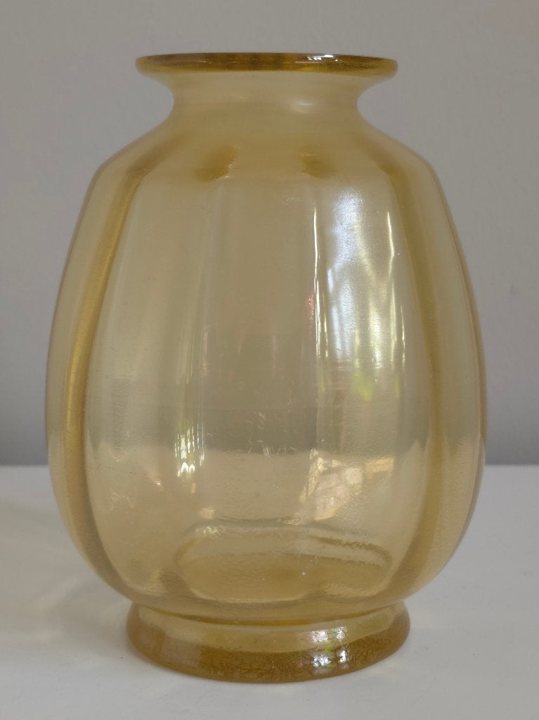 A.D. Copier Leerdam Sonoor Vaas Amber 15 cm, Ophalen of Verzenden