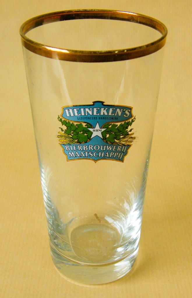 Vintage Heineken's glas, Ophalen of Verzenden, Zo goed als nieuw, Bierglas