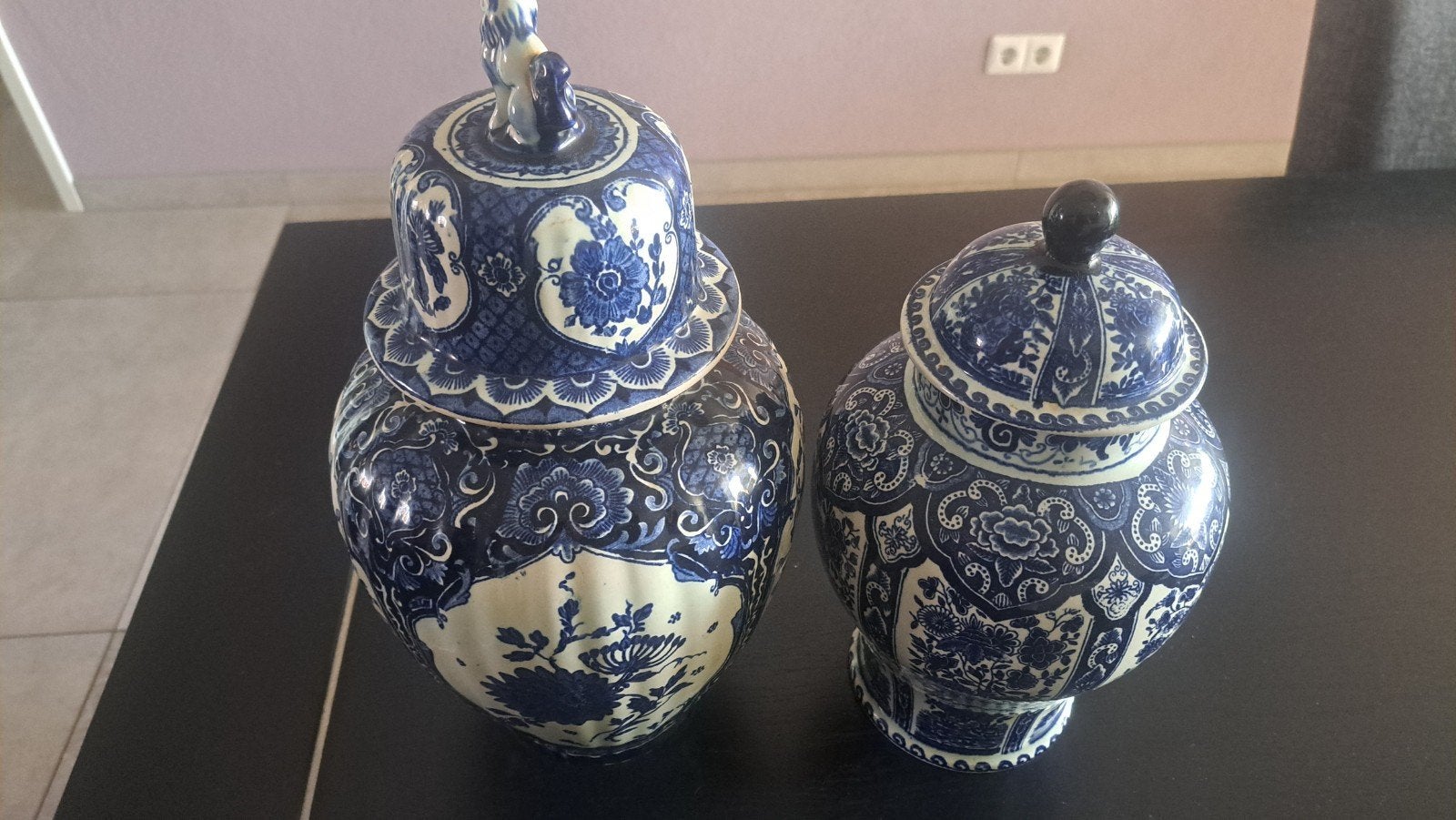 Set van 2 Boch Delfts blauwe gemberpotten/vazen, Antiek en Kunst, Antiek | Vazen, Ophalen