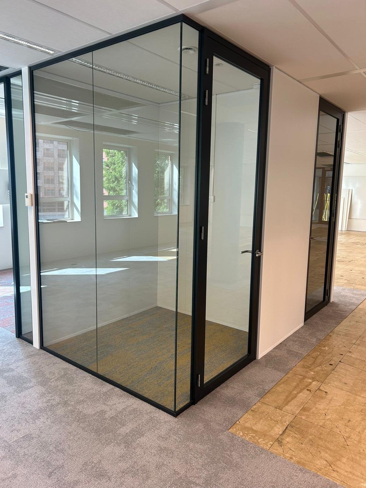 Systeemwand Glaswand voor Kantoorruimtes, Doe-het-zelf en Verbouw, Glas en Ramen, Ophalen, Zo goed als nieuw, Overige typen, 160 cm of meer