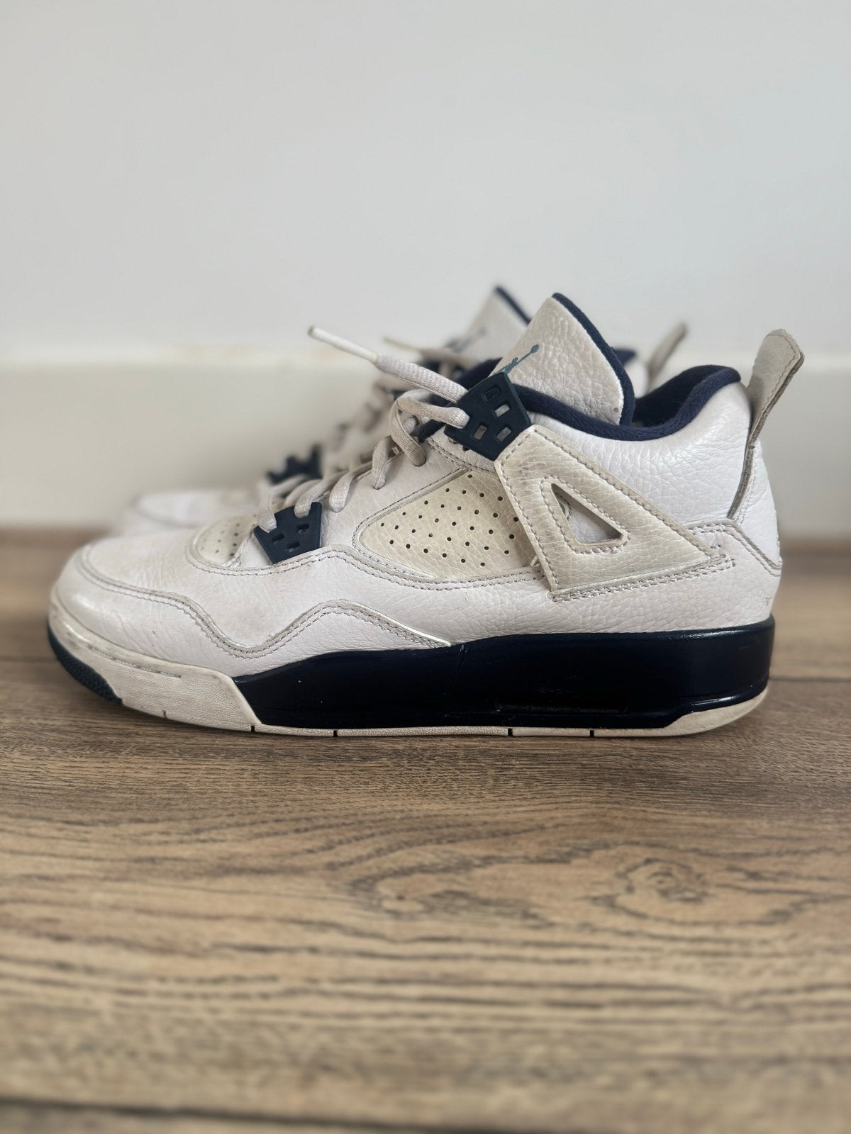 Nike Air Jordan 4 Retro, Ophalen of Verzenden, Gedragen, Wit, Sneakers of Gympen