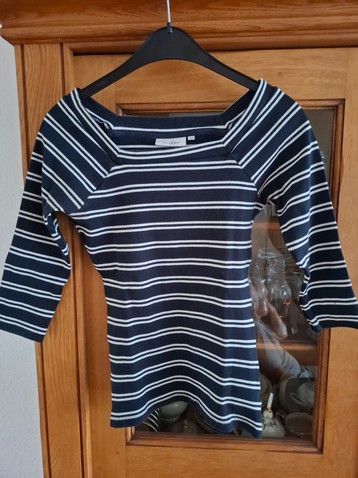 Bien Bleu gestreept shirt vierkante hals XS, Bien Bleu, Ophalen of Verzenden, Maat 34 (XS) of kleiner, Blauw