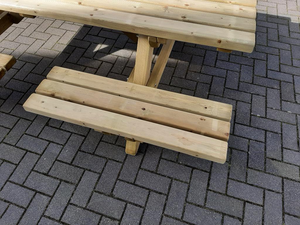 Talen 8 persoons Picknicktafel met open instap!!, Tuin en Terras, Tuinsets en Loungesets, Ophalen, Nieuw, 8 zitplaatsen, Bank