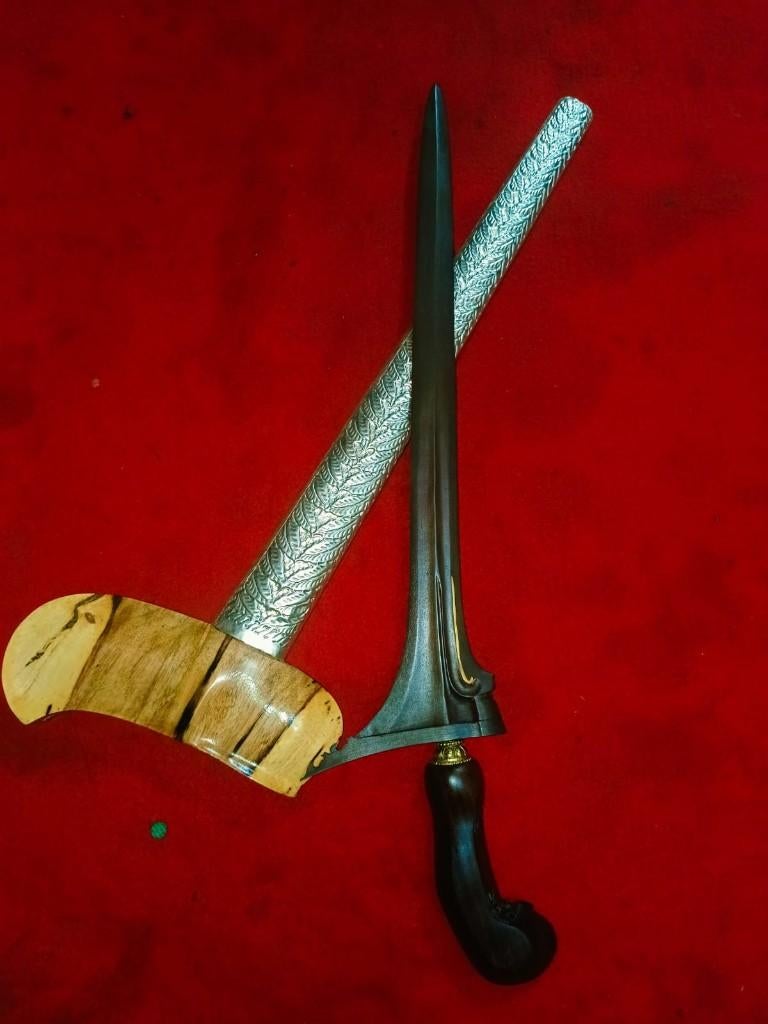 Antieke Keris Tumgenggung Pamor Keleng Timohohout SVB03, Wapen, Verzenden, Overige materialen, Indonesië