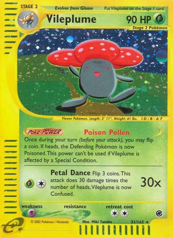 e-Card Series » Expedition » Vileplume Reverse Holo, Ophalen of Verzenden, Zo goed als nieuw, Losse kaart