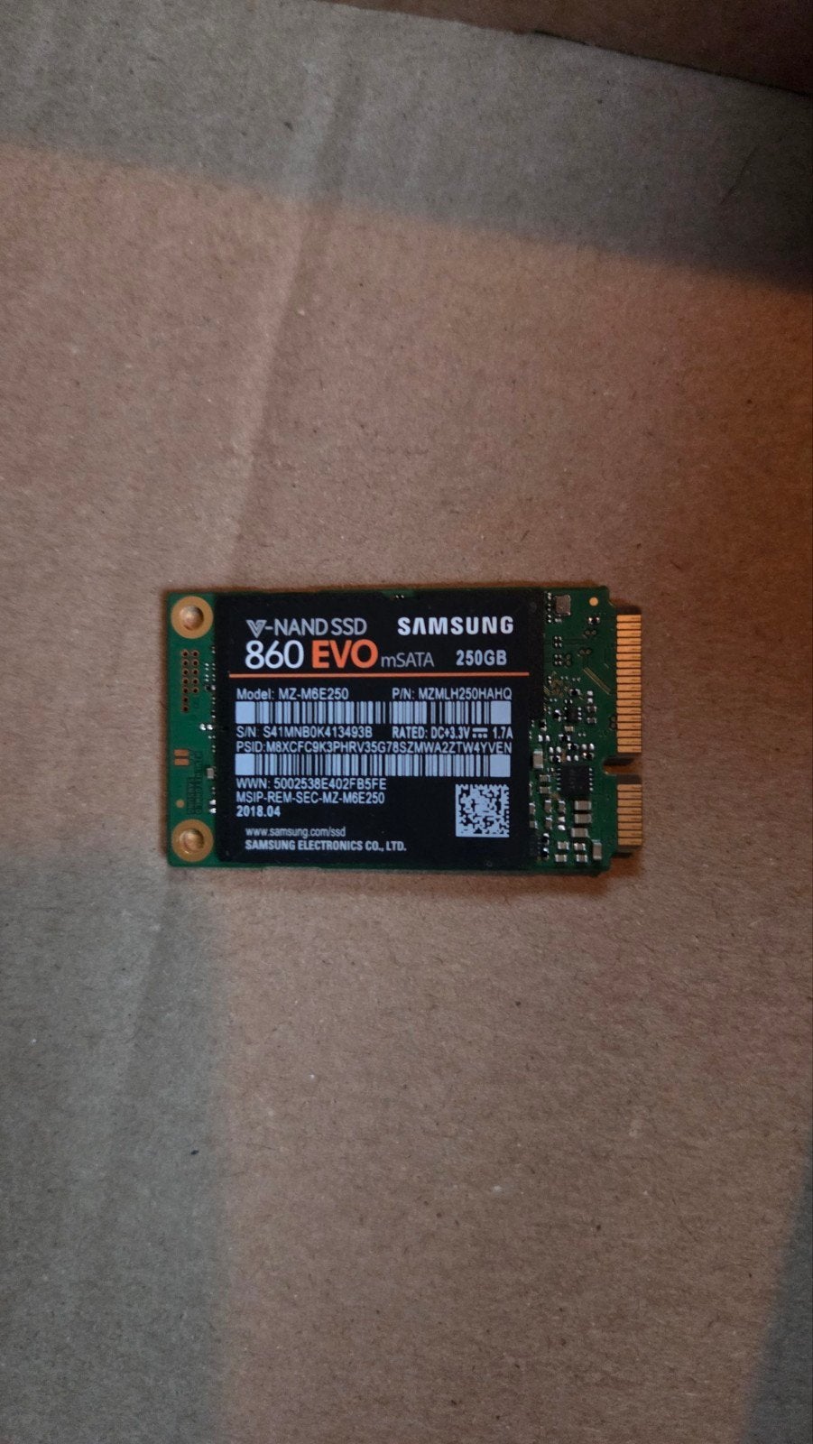 Samsung 860 Evo mSata 250GB SSD - Gebruikt, goede staat, Intern, Gebruikt, SSD, Ophalen of Verzenden