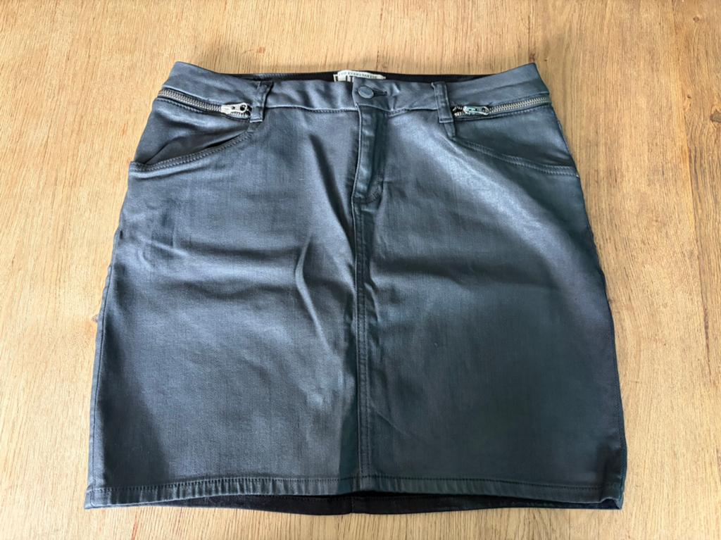 LTB Zwart Gecoate Jeans Rok Maat L, Zwart, Maat 42/44 (L), Ophalen of Verzenden, Zo goed als nieuw