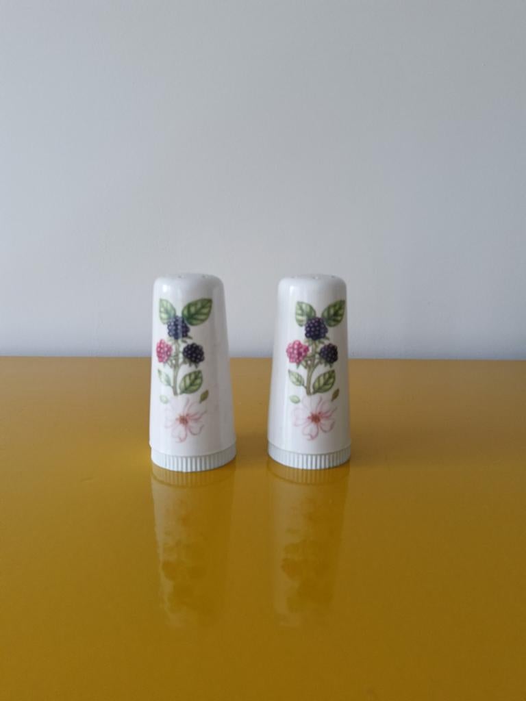 Retro kunststof peper- en zoutstel met bramen (ideaal voor c, Ophalen of Verzenden