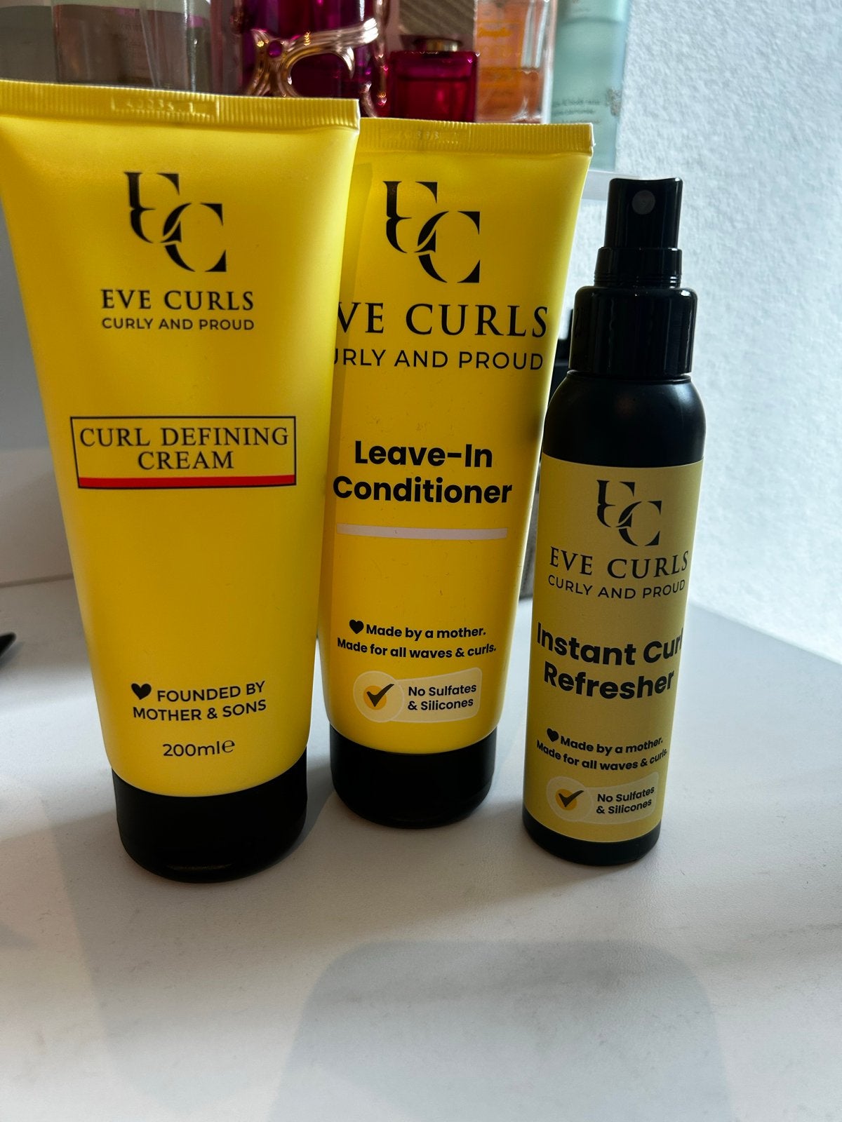 Eve Curls Haarverzorgingsset: Curl Defining Cream, Leave-In, Ophalen of Verzenden, Nieuw, Haarverzorger of -hersteller