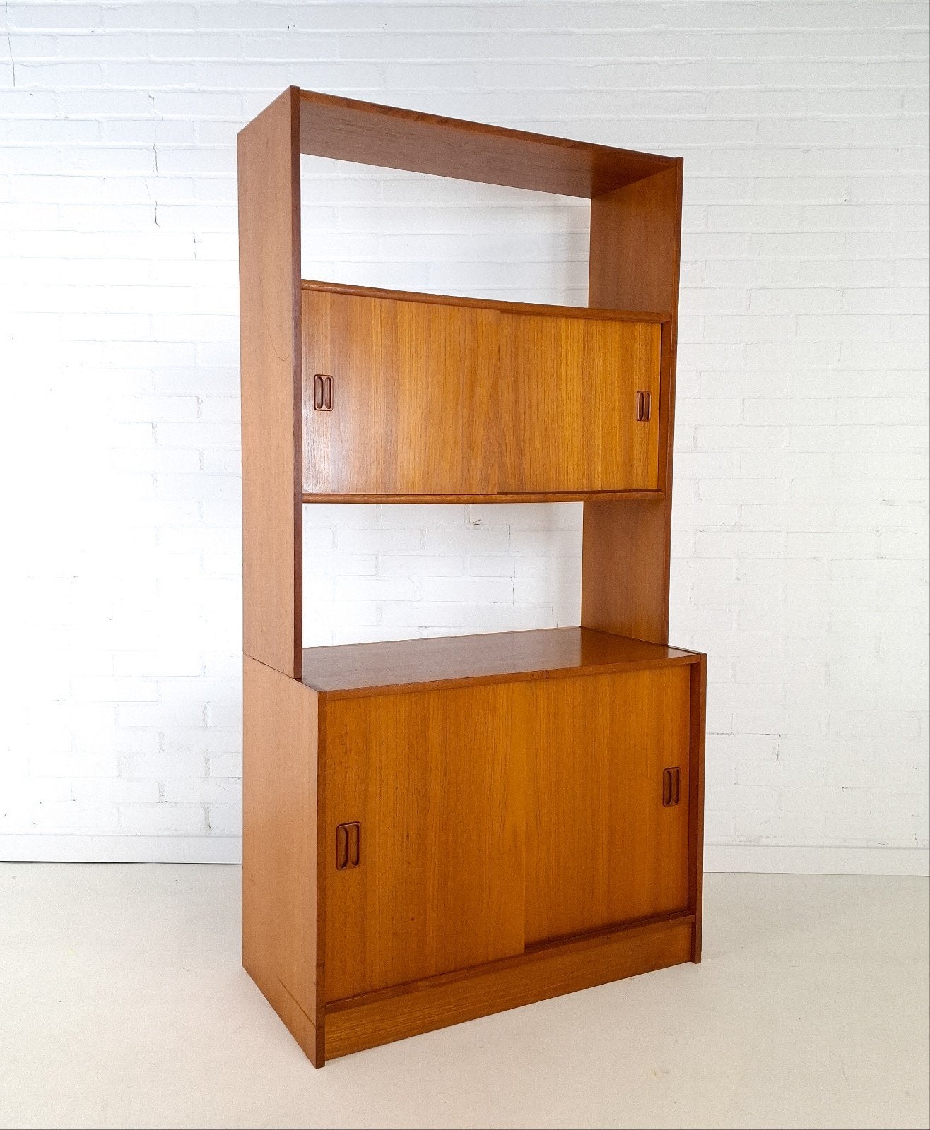 Vintage teak wandkast Deens design jaren 70, Ophalen of Verzenden