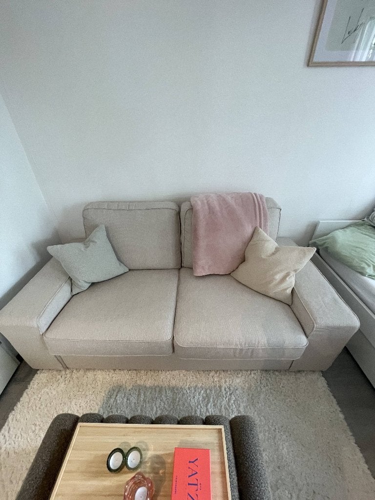 2-zitsbank Kivik, tresund lichtbeige, 190x95cm, Ophalen, 150 tot 200 cm, Tweepersoons, 75 tot 100 cm