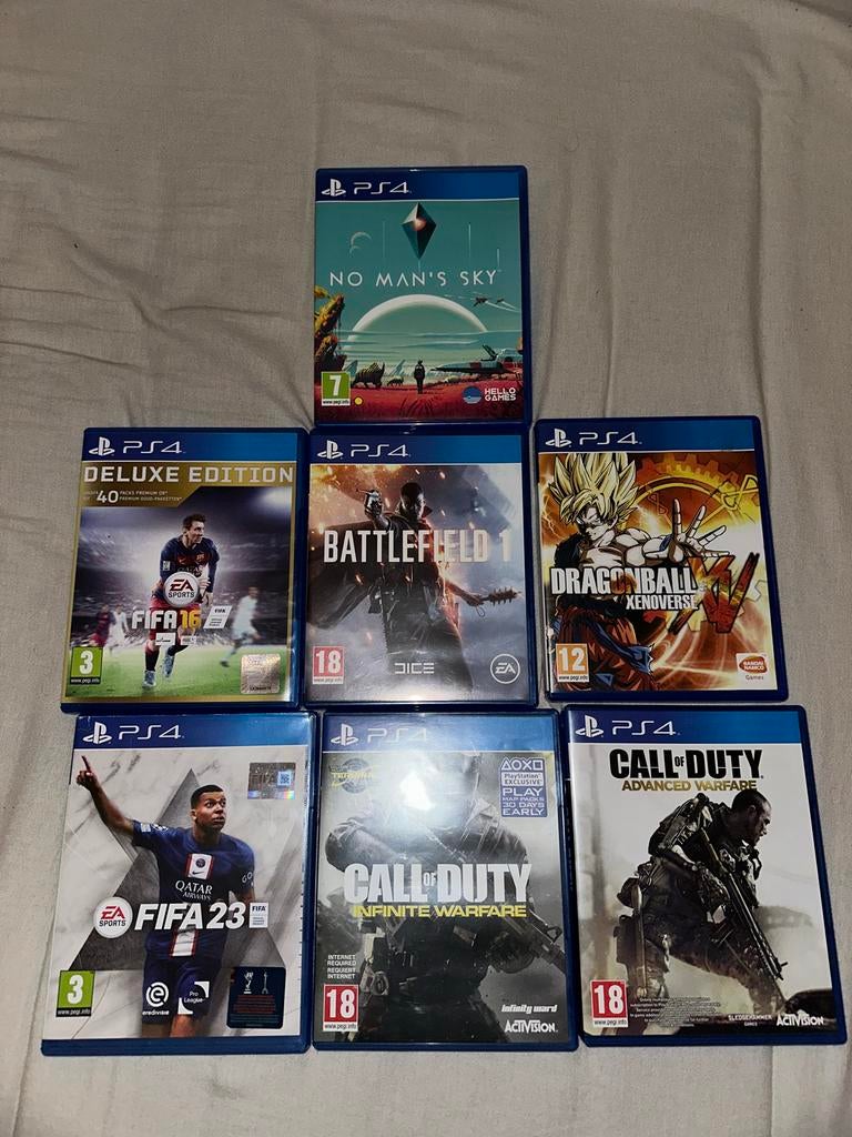 PS4 Games Bundel: FIFA, Call of Duty, Battlefield, No Man's, Ophalen, Online, Vanaf 18 jaar, Overige genres
