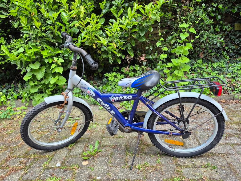 Kinderfiets Nitro Cycle 20 inch - Blauw/Zilver, Fietsen en Brommers, Fietsen | Kinderfietsjes, Ophalen