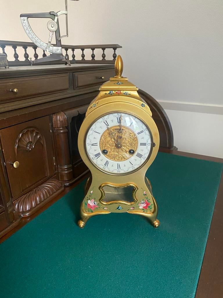 Mechanische Euroclock Pendule met Slinger en Romeinse Cijfer, Antiek en Kunst, Ophalen of Verzenden