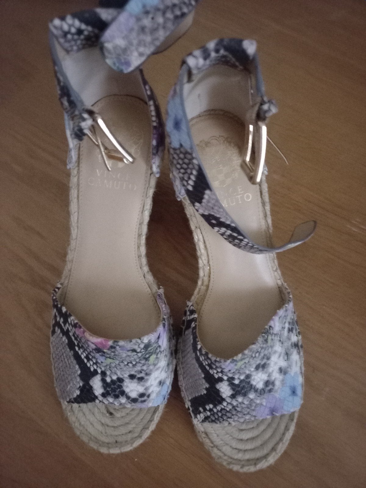 Vince Camuto Espadrille Wedges Slangenprint Maat 38, Ophalen of Verzenden, Espadrilles of Moccasins, Gedragen, Overige kleuren