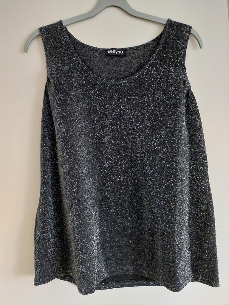 Glitter top van seeyou maat 46, Kleding | Dames, Zwart, Seeyou, Zo goed als nieuw, Shirt of Top
