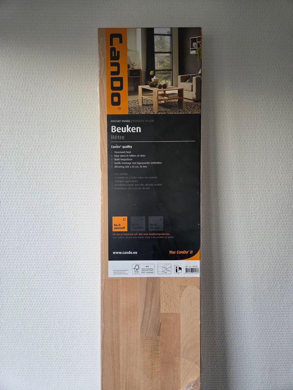 Nieuwe CanDo massief beuken timmerpaneel 200x20cm 18 mm, Doe-het-zelf en Verbouw, Ophalen, Minder dan 25 mm, Nieuw, 200 tot 250 cm