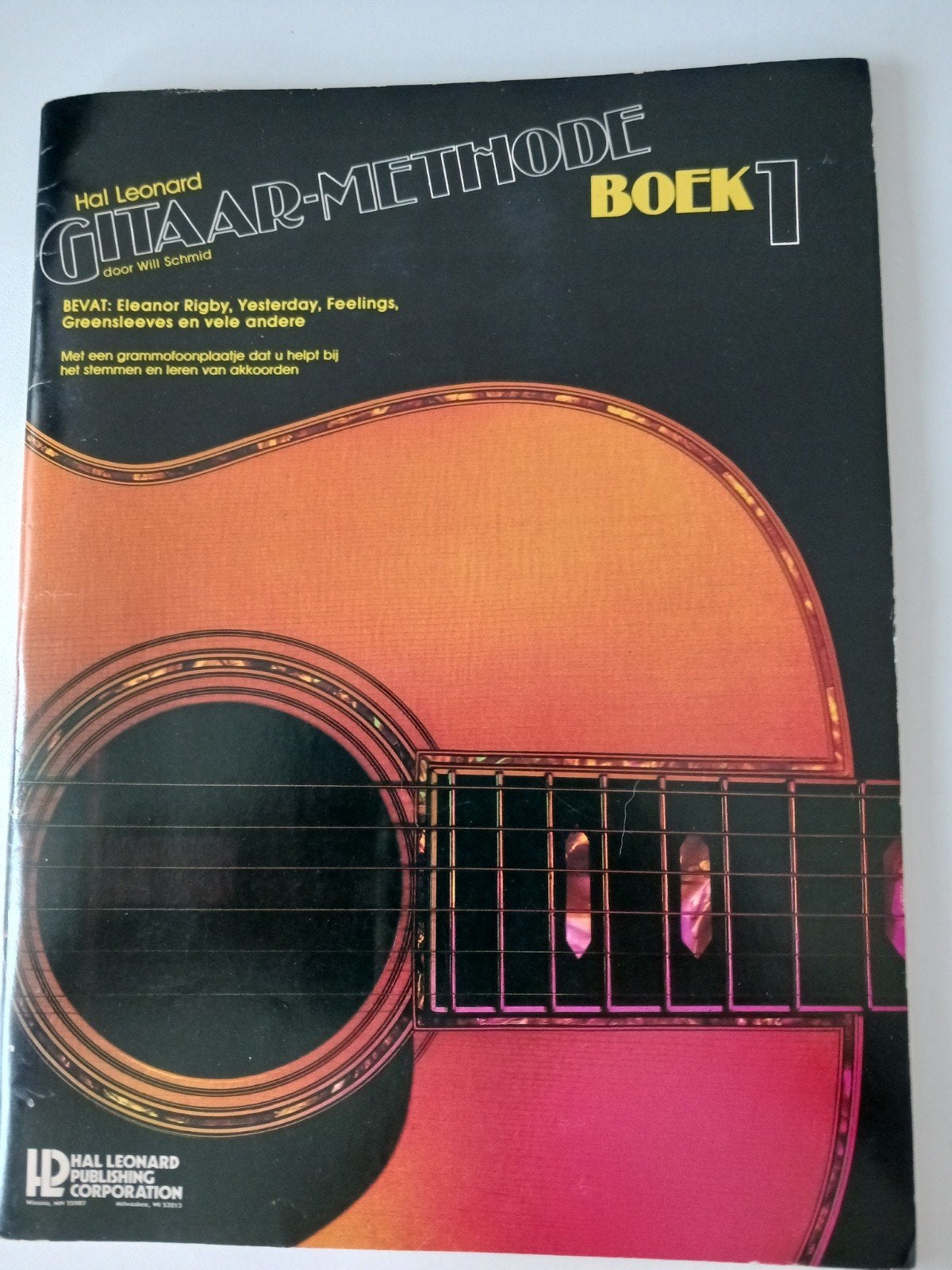 Hal Leonard Gitaar-methode boek 1 met vinyl plaatje, Ophalen of Verzenden, Gebruikt, Les of Cursus, Gitaar