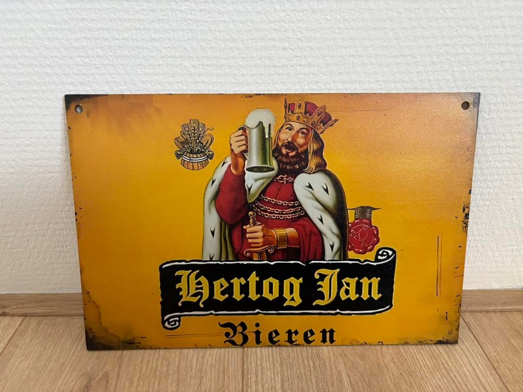 Prachtig houten vintage reclamebord Hertog Jan (30x20), Verzamelen, Merken en Reclamevoorwerpen, Ophalen of Verzenden, Zo goed als nieuw