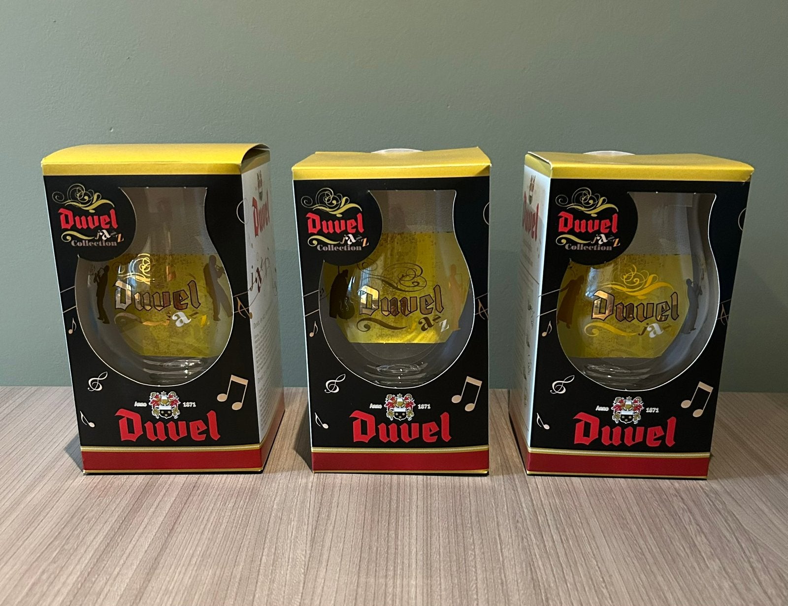 Duvel glazen  Jazz collection  Reeks van 3 stuks.  Nieuw !!, Ophalen of Verzenden, Nieuw, Glas of Glazen, Duvel
