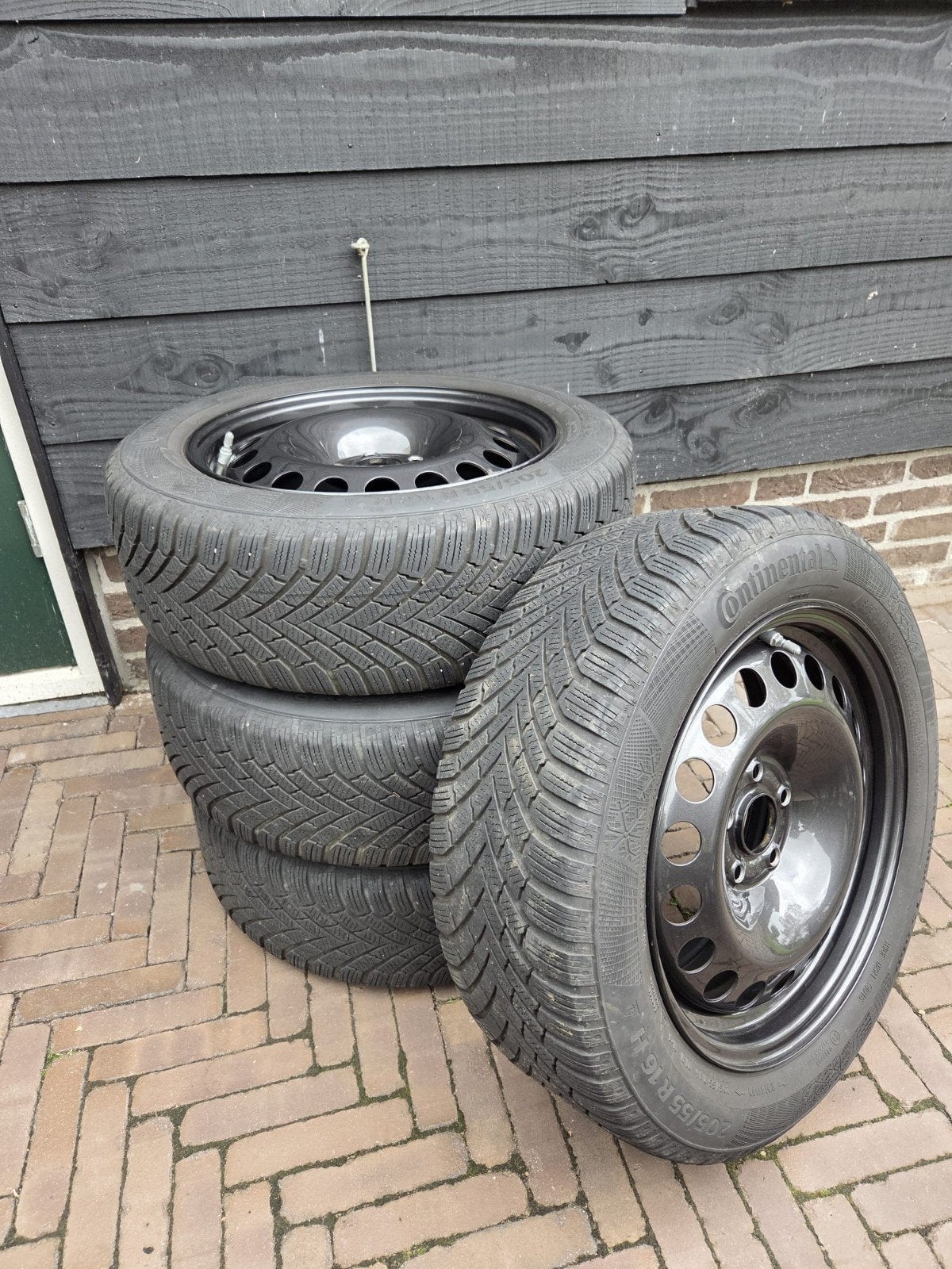Winterbanden Opel Astra J K Mokka Continental TPMS 5x105, Ophalen, Gebruikt, 16 inch, Banden en Velgen