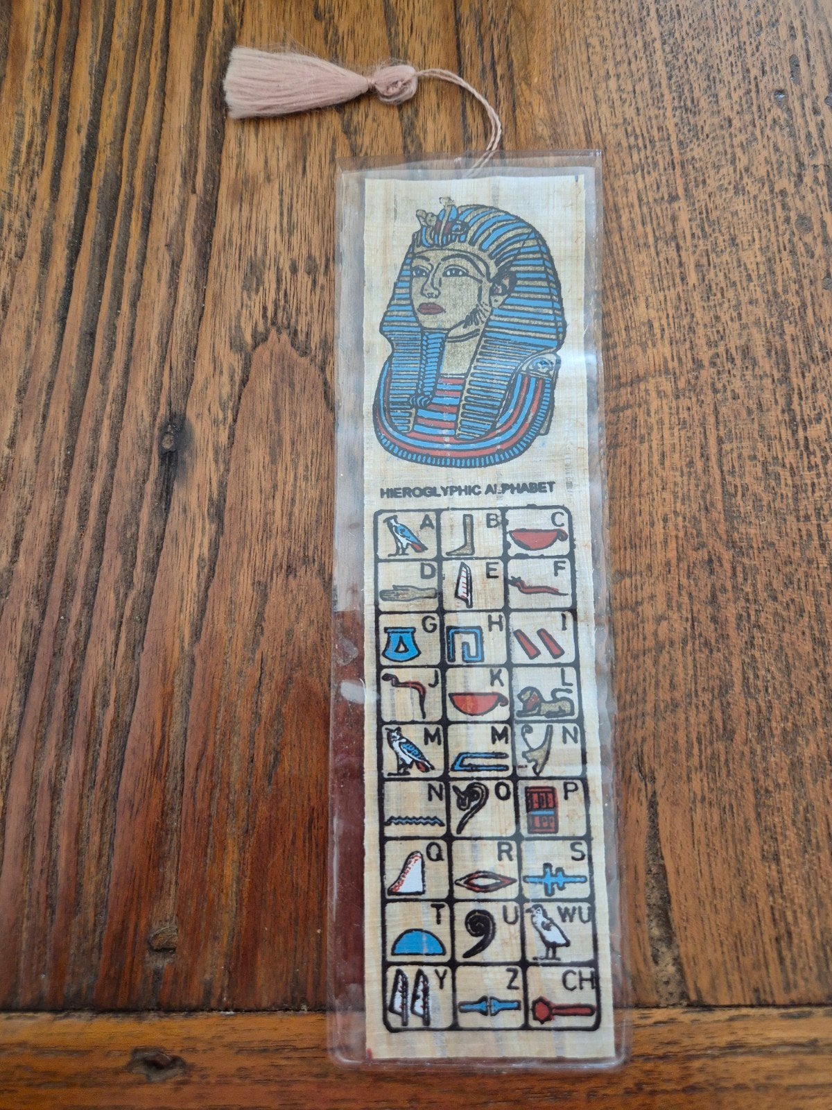 Originele papyrus bladwijzer - hiërogliefen alfabet, Ophalen of Verzenden