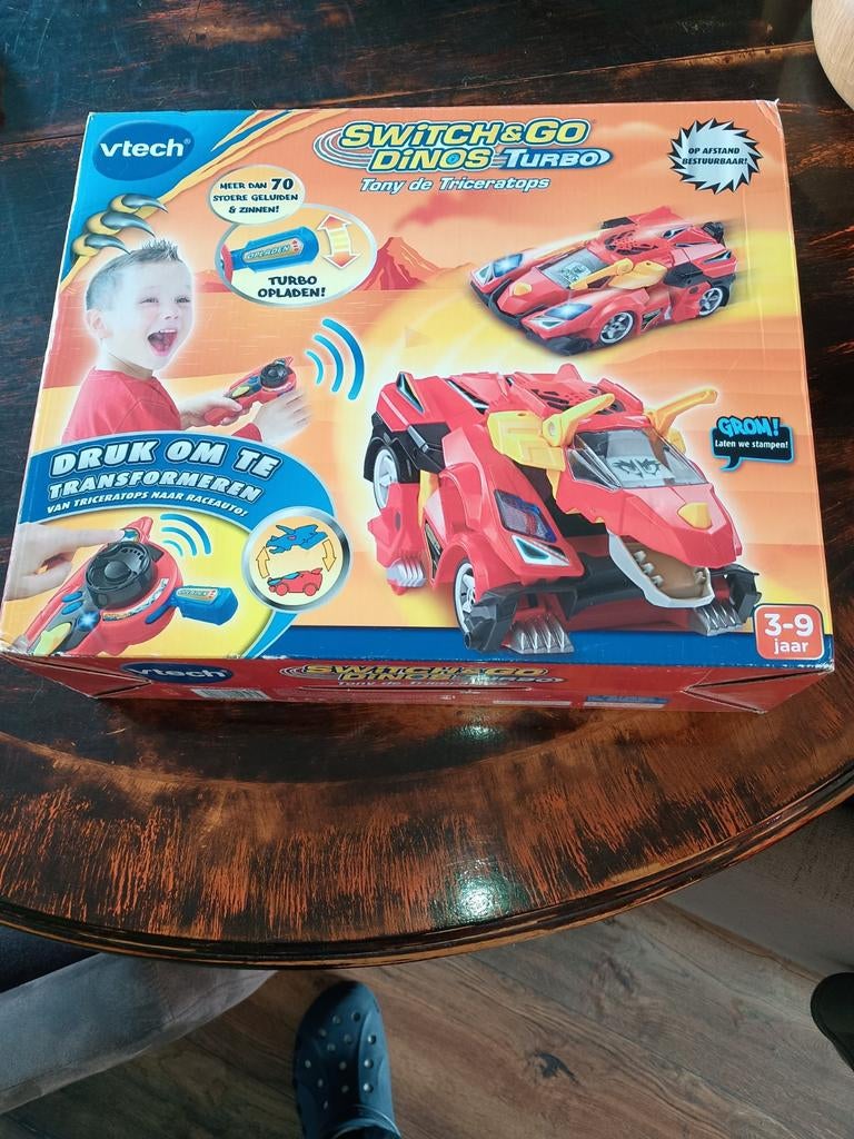 VTech Switch & Go Dinos Turbo Tony Triceratops RC, Ophalen, Zo goed als nieuw, Afstandsbediening