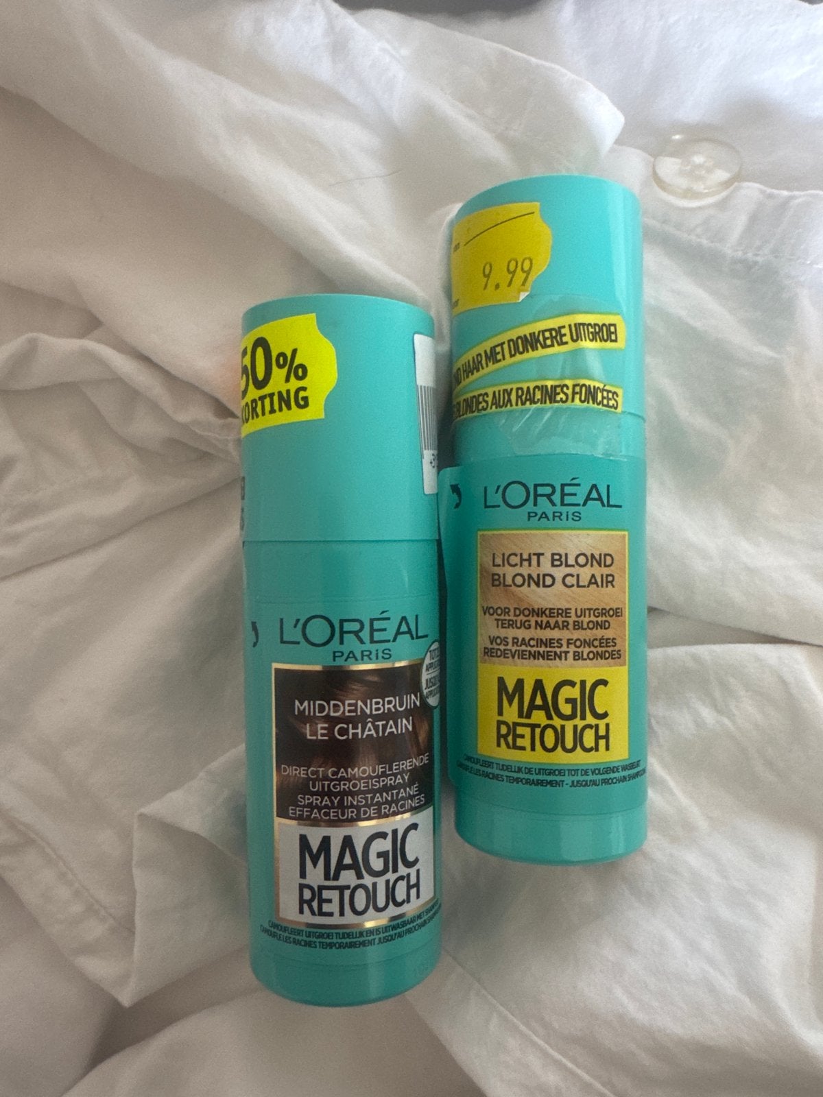 L'Oréal Magic Retouch Uitgroeispray - Middenbruin & Licht Bl, Ophalen of Verzenden, Nieuw, Overige typen