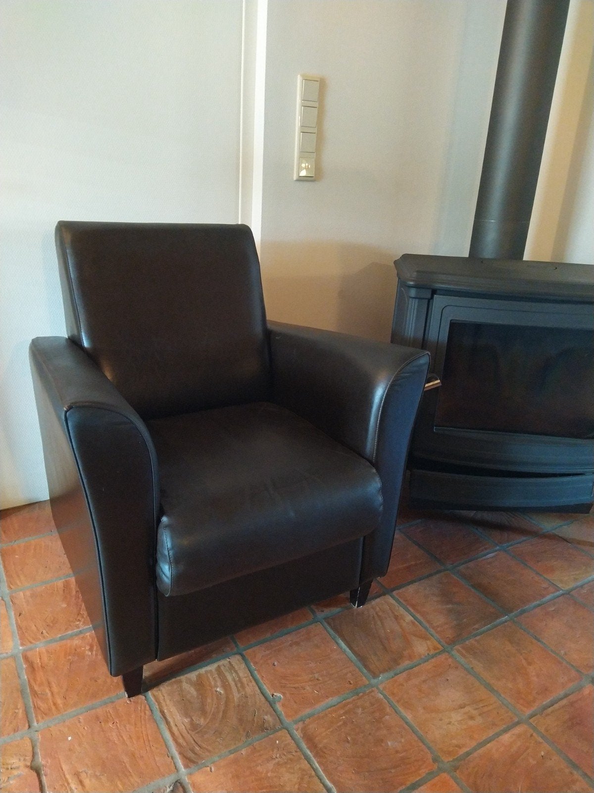 Fauteuils 2 stuks, Ophalen, Gebruikt, 50 tot 75 cm, Leer