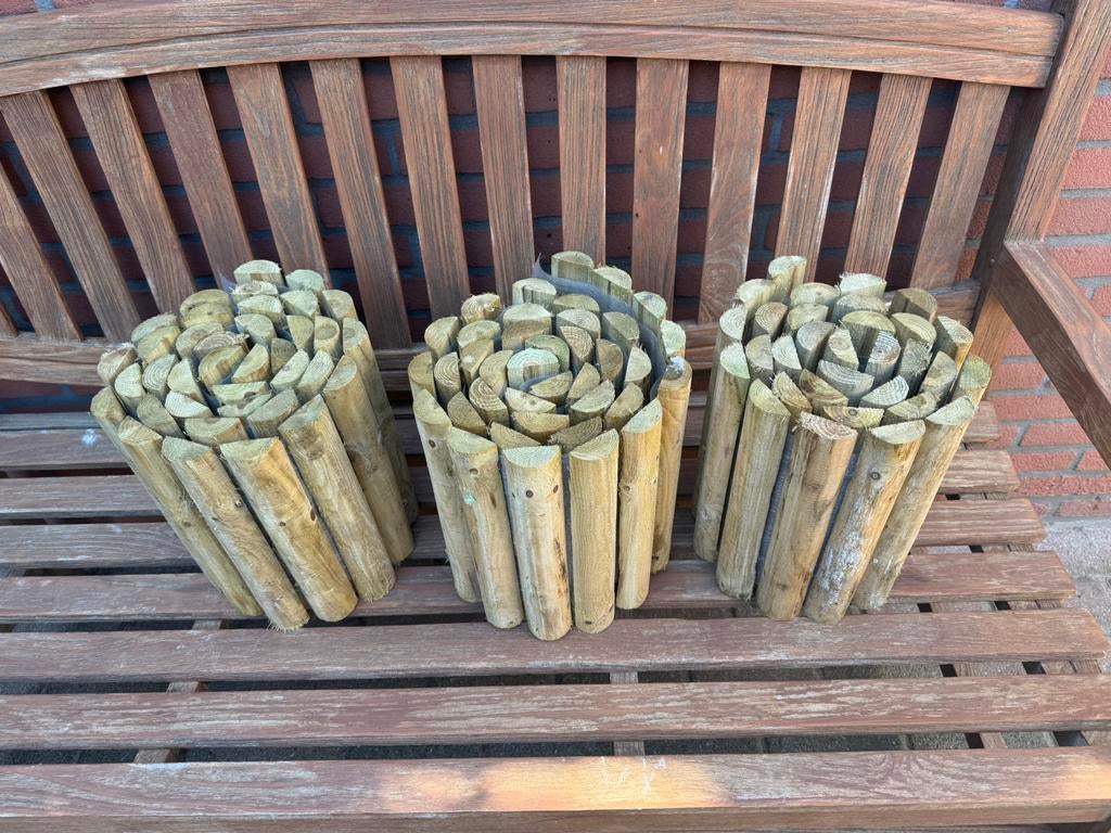 Borderrol 3x, Tuin en Terras, Ophalen, Zo goed als nieuw, Hout, 100 tot 200 cm