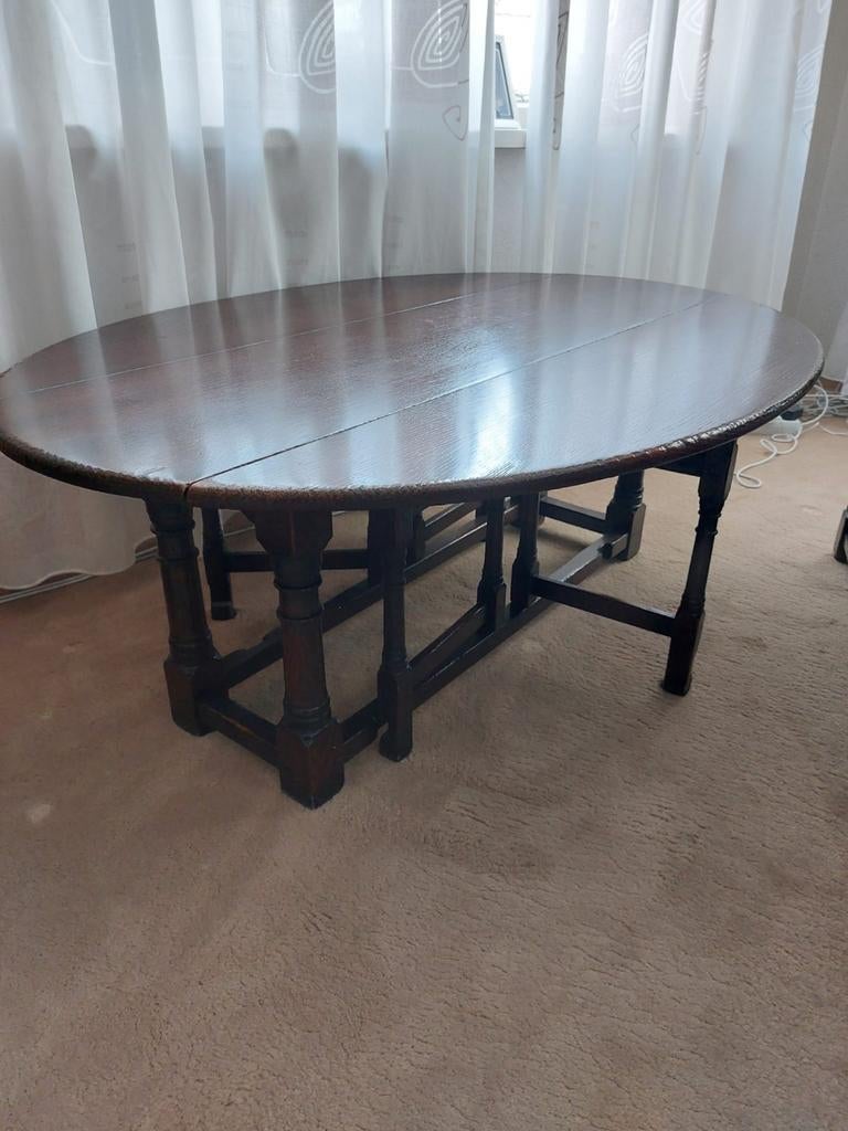 Hangoor gateleg ovaal salontafel , lage sidetable, Ophalen, 100 tot 150 cm, 50 tot 100 cm, Zo goed als nieuw