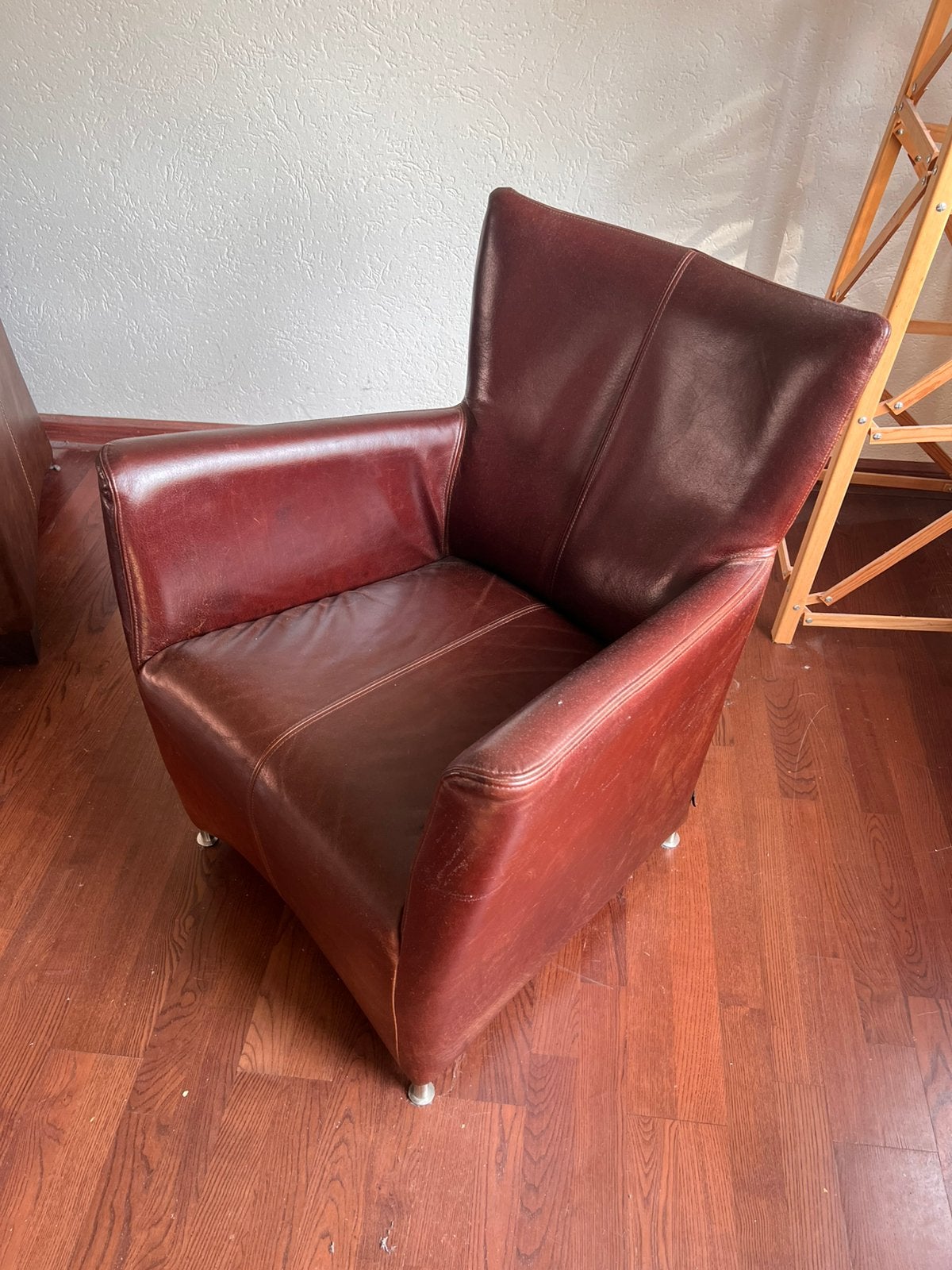 Leren stoel, Jess, Huis en Inrichting, Ophalen, Gebruikt, 75 tot 100 cm, Leer