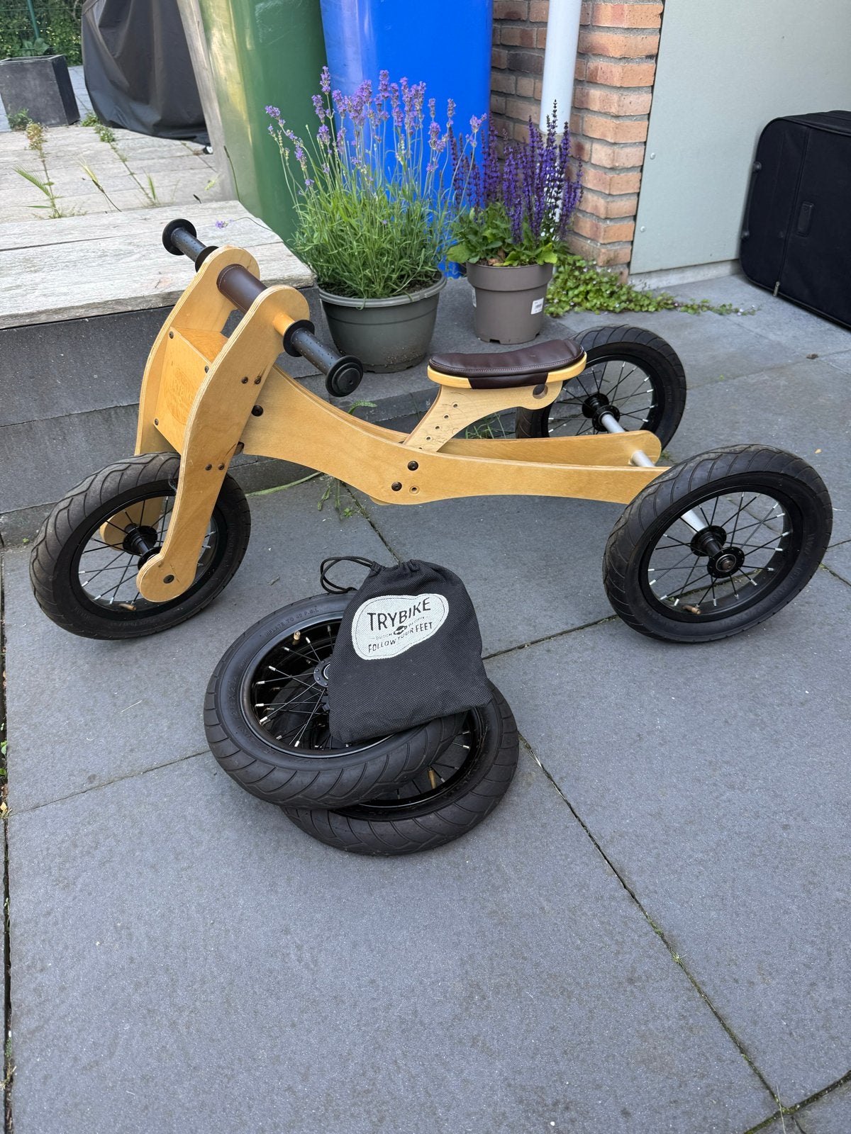 Trybike houten loopfiets 2-in-1 (driewieler/tweewieler), Ophalen, Gebruikt, Loopfiets